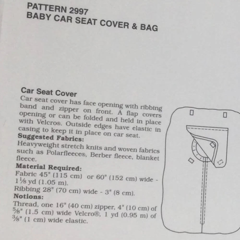 Vintage Sewing Patterns Baby Bag, Carrier Cover & Sewing Machine Cover